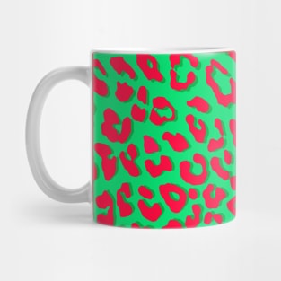 Leopard Print Red Green Mug